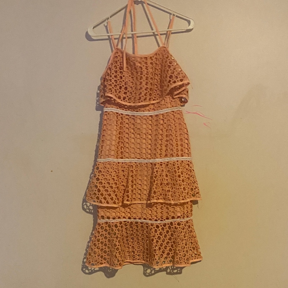 Valleygirl Peach Lace Maxi Dress